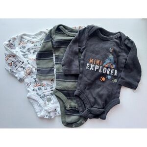 Koala Baby • 3 Pack Onesies Set Newborn Mini Explorer, Striped, Patterned